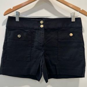 Loft Black Chino Shorts with Gold Buttons Size 00